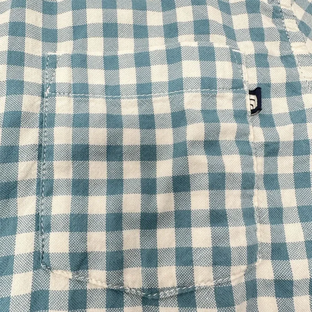 The North Face Men's Short Sleeve Blue Check Button Up Shirt‎ Size M Casual
